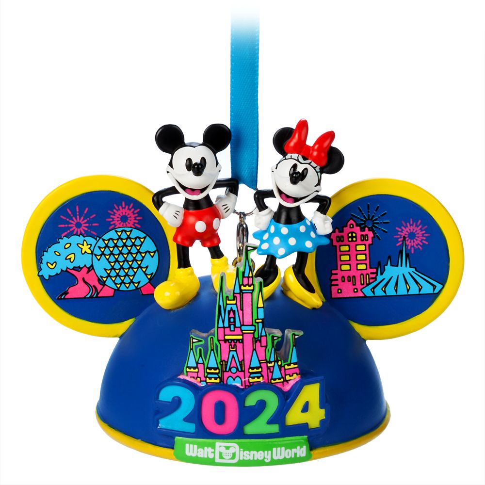 Mickey and Minnie Mouse Light-Up Ear Hat Ornament – Walt Disney World 2024