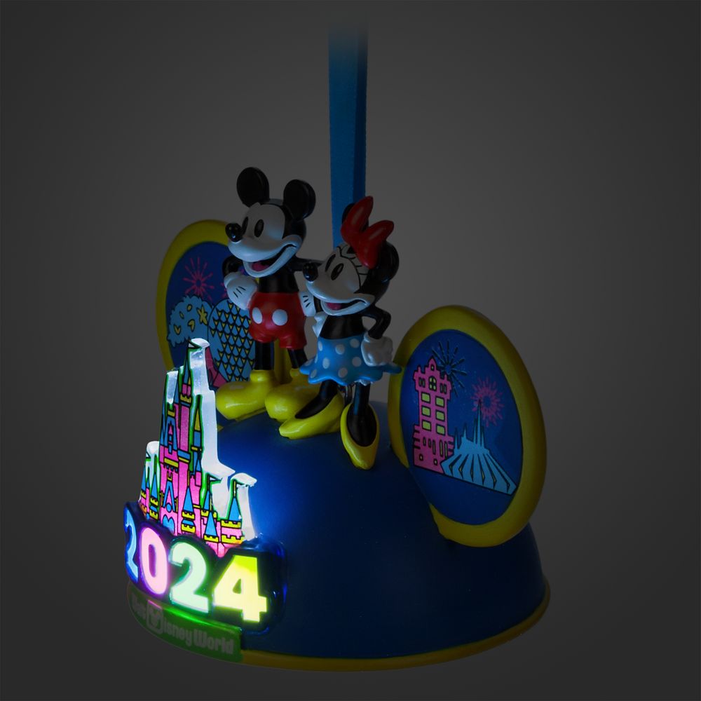 Mickey and Minnie Mouse Light-Up Ear Hat Ornament – Walt Disney World 2024