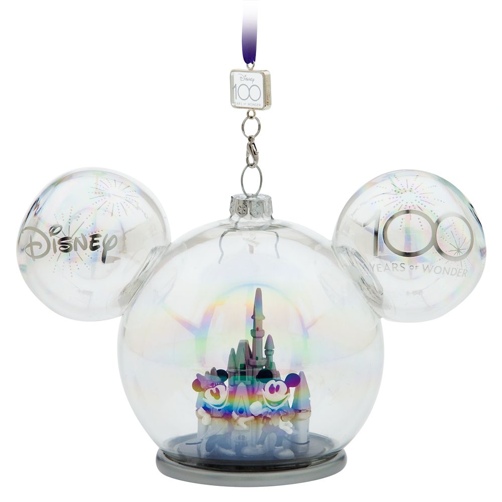 Mickey and Minnie Mouse Glass Sketchbook Ornament – Walt Disney World – Disney100 available online