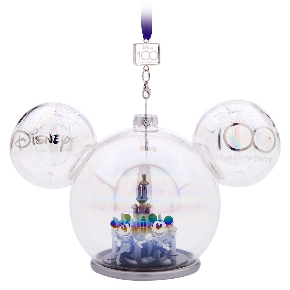 Mickey and Minnie Mouse Glass Sketchbook Ornament – Disneyland – Disney100 can now be purchased online