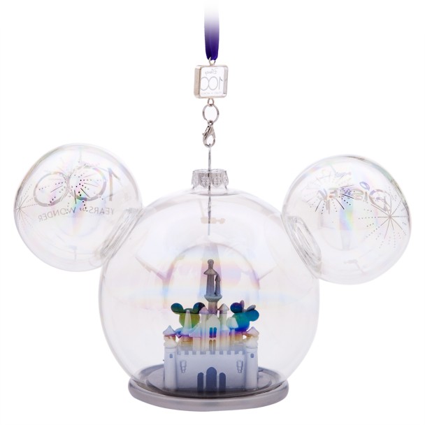 Mickey and Minnie Mouse Glass Sketchbook Ornament – Disneyland – Disney100