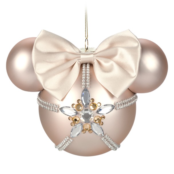 Minnie Mouse Icon Glass Ball Sketchbook Ornament – Rose Gold & Gems