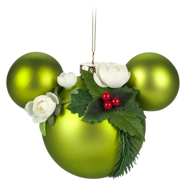 Mickey Mouse Icon Glass Ball Sketchbook Ornament – Floral