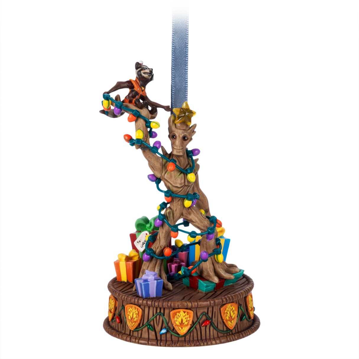 Rocket and Groot Light-Up Living Magic Sketchbook Ornament – Guardians of the Galaxy
