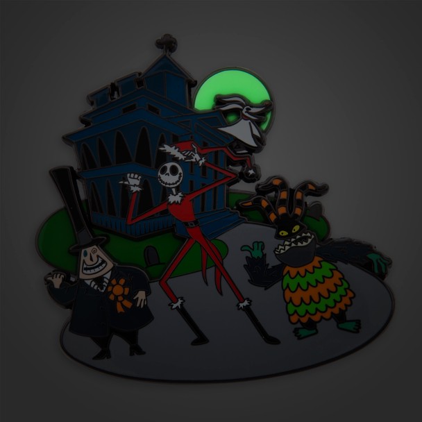 Jack Skellington and Friends Glow-in-the-Dark Mini Jumbo Pin – Haunted Mansion Holiday – Limited Edition