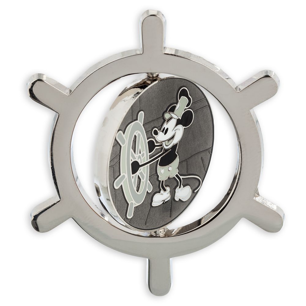 Mickey Mouse 95th Anniversary Spinner Pin – Steamboat Willie – Limited Edition