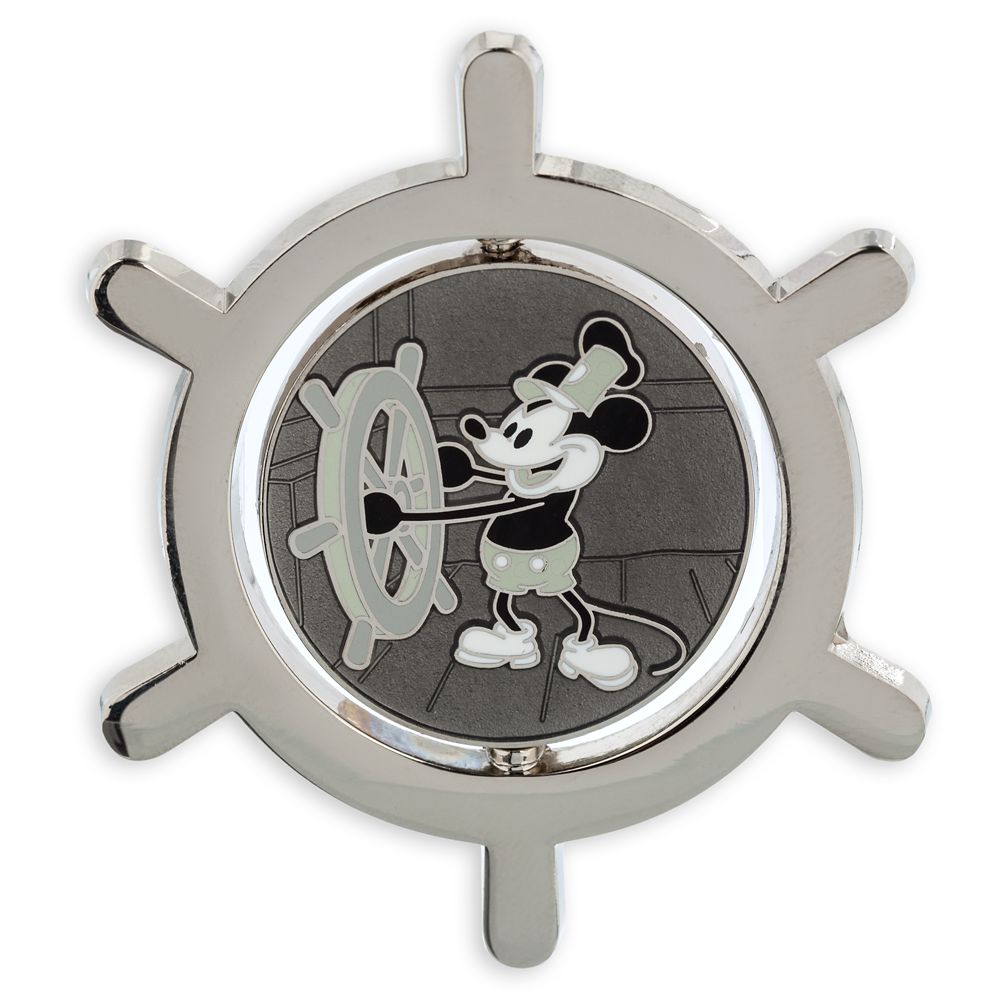 Mickey Mouse 95th Anniversary Spinner Pin – Steamboat Willie – Limited Edition