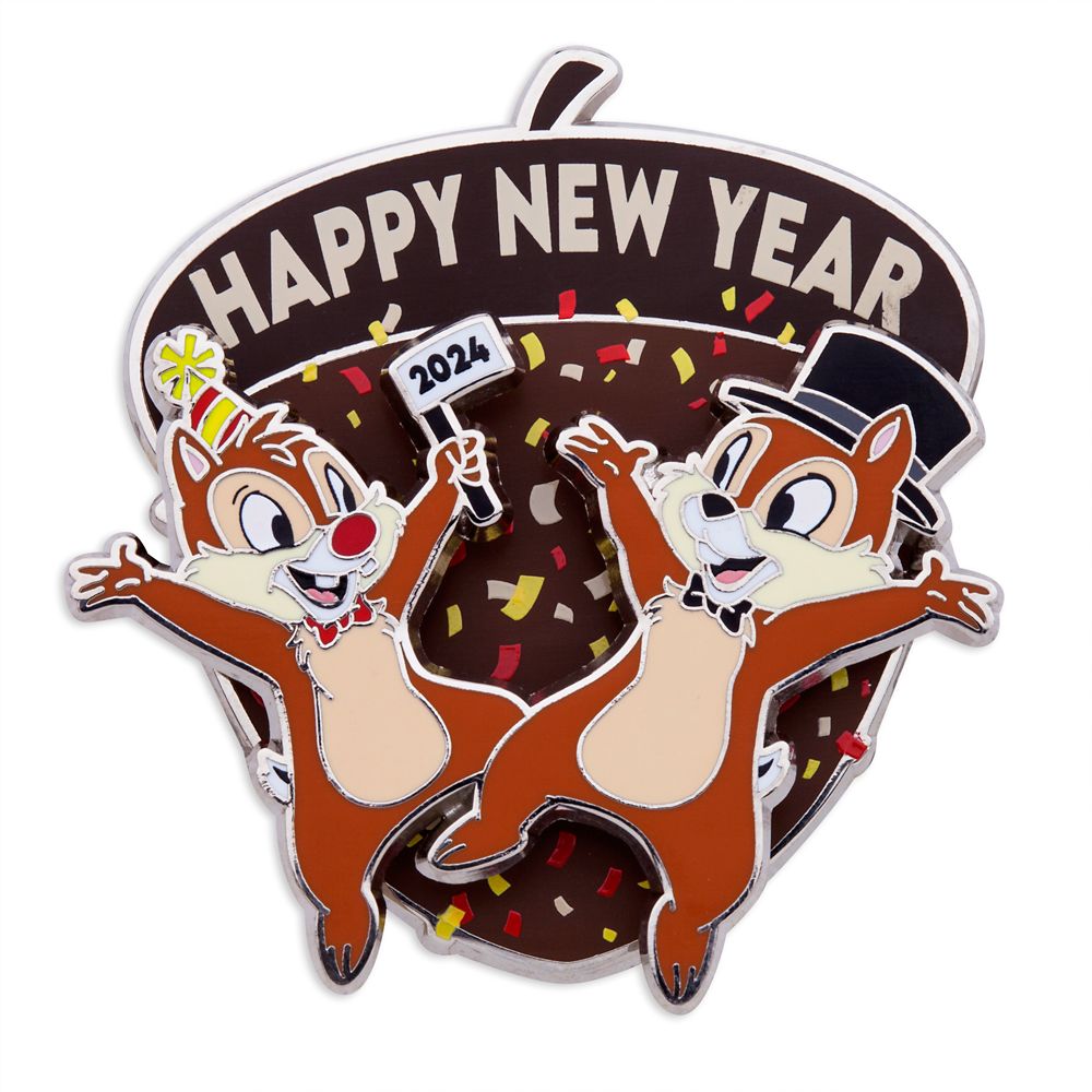 Chip ‘n Dale ”Happy New Year 2024” Pin – Limited Release – Buy It Today!
