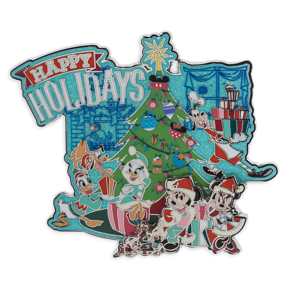 Santa Mickey Mouse and Friends Jumbo Holiday Pin – Limited Edition