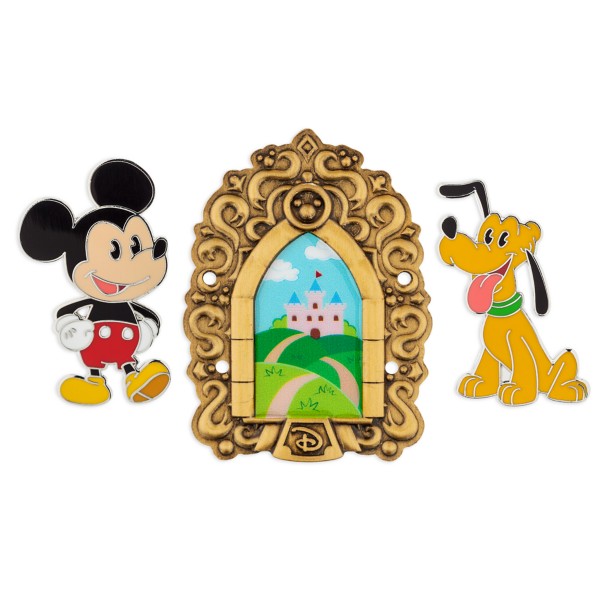 Mickey Mouse and Pluto Build-a-Pin Starter Set with Magic Mirror Base Pin