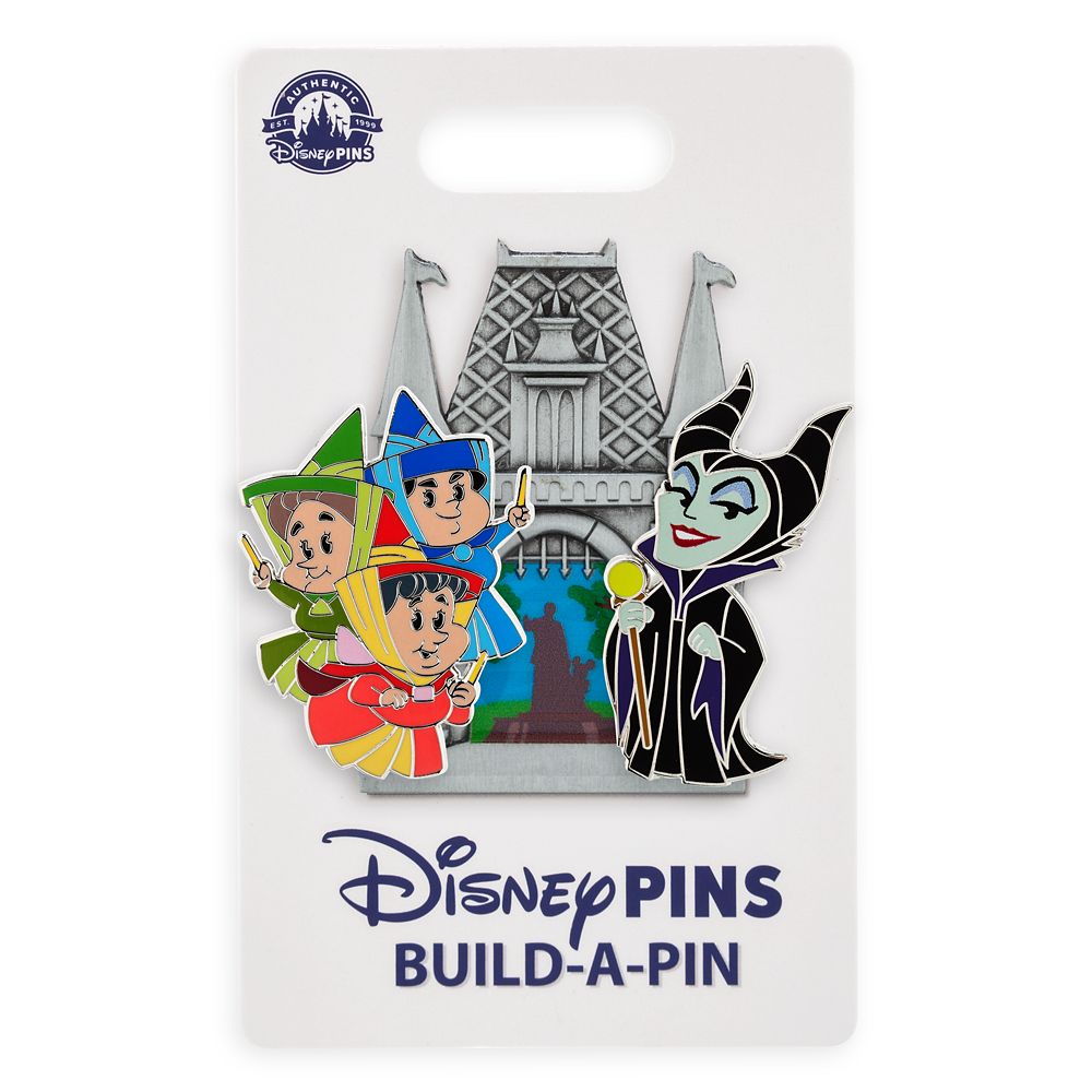 Maleficent and Three Good Fairies Build-a-Pin Starter Set with Fantasyland Castle Base Pin &ndash; Sleeping Beauty