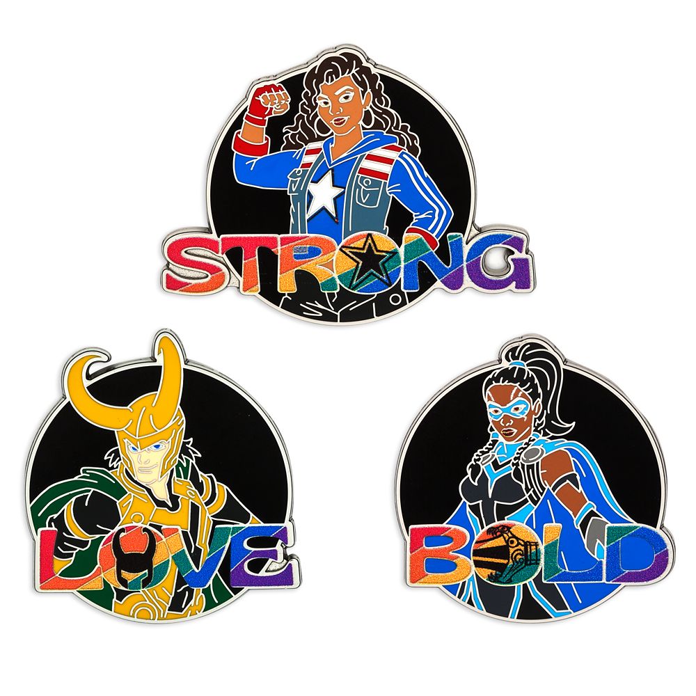 Loki, America Chavez and Valkyrie Pin Set – Marvel Pride Collection was released today