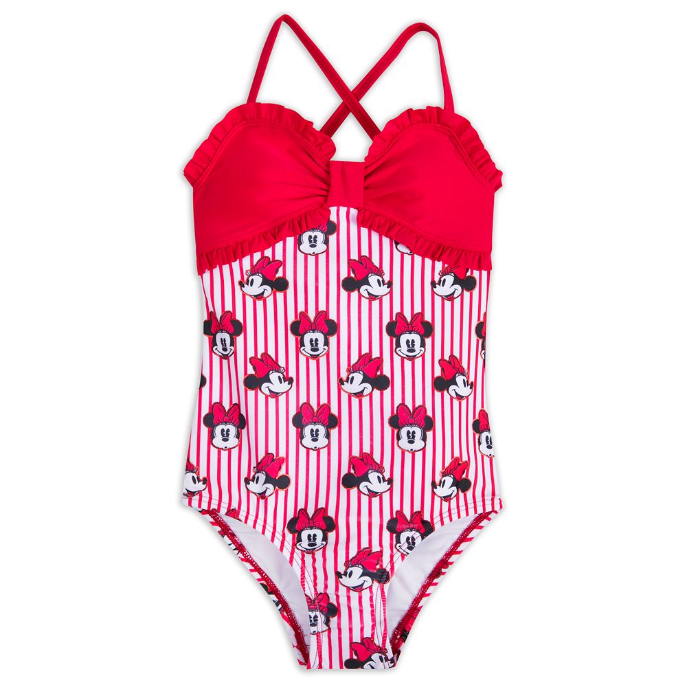 Minnie Mouse Striped Swimsuit for Girls