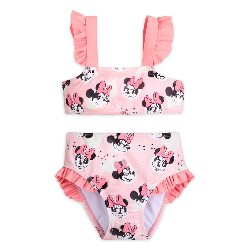 Minnie Mouse Pink Swimsuit and Hair Scrunchie Set for Girls