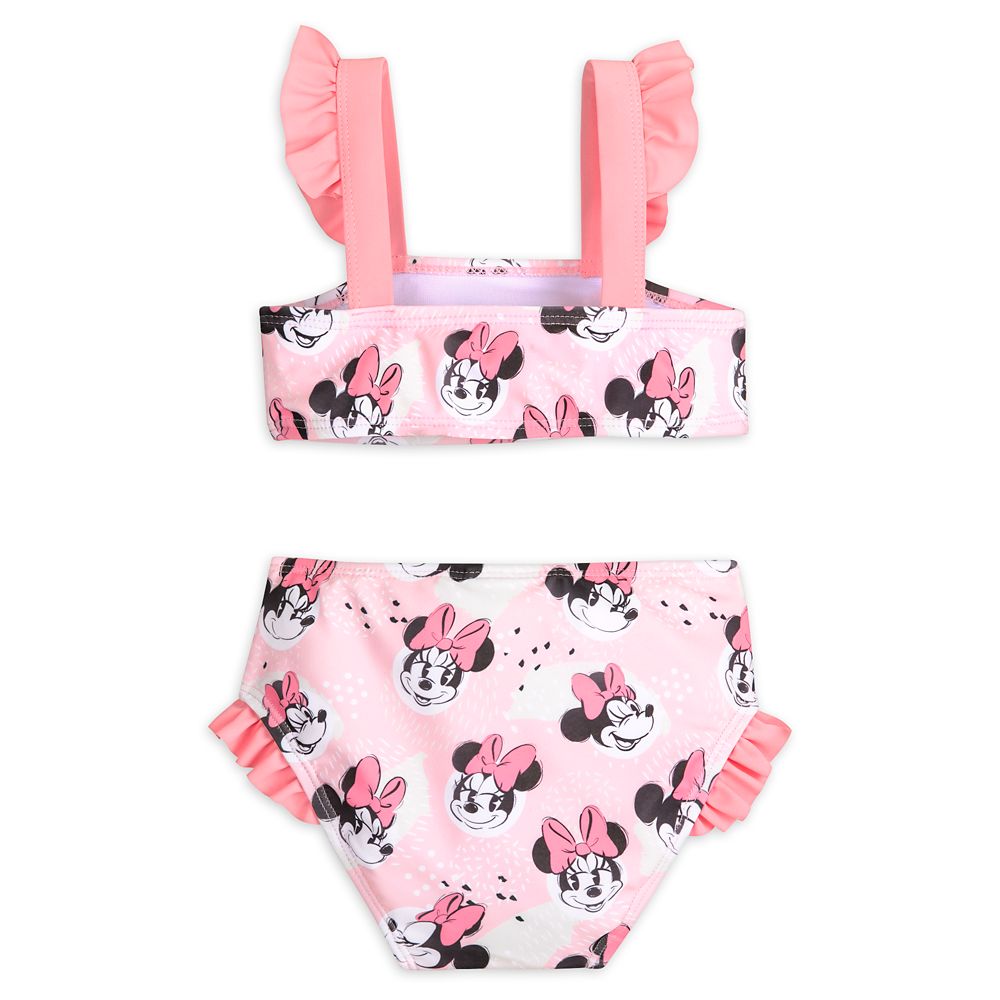 Minnie Mouse Pink Swimsuit and Hair Scrunchie Set for Girls