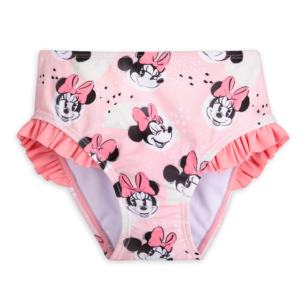 Minnie Mouse Pink Swimsuit and Hair Scrunchie Set for Girls