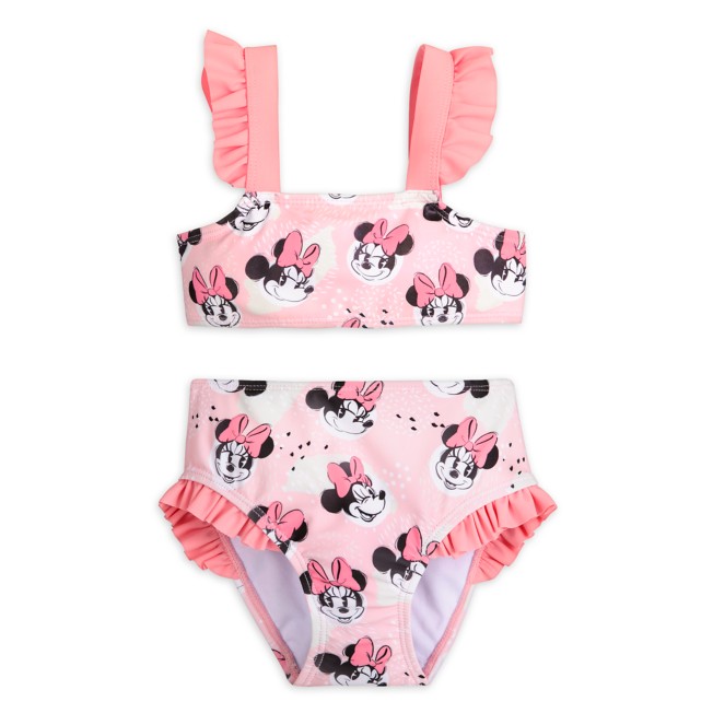 Minnie Mouse Pink Two-Piece Swimsuit for Girls