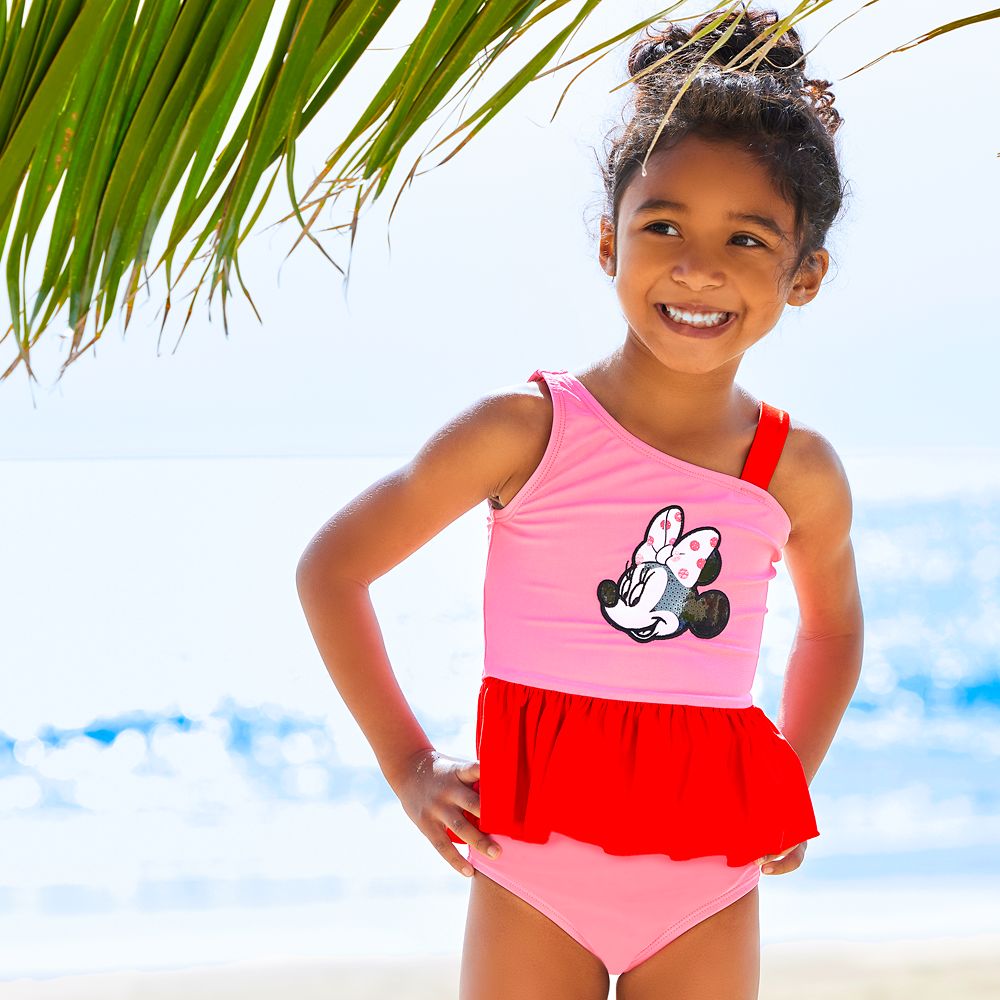 Minnie Mouse Red Two-Piece Swimsuit for Girls