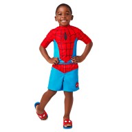 4/5 Red Top W/ Spiderman On Front Black Bottoms W/ Graphics Spiderman Boy's XS 
