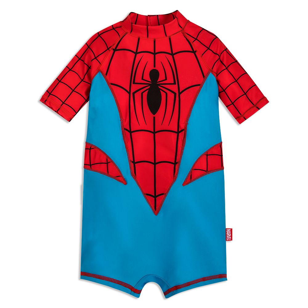 NWT Disney Store Spiderman Boy Rash Guard Shirt Top UPF 50 7/8,91/0 Avengers 