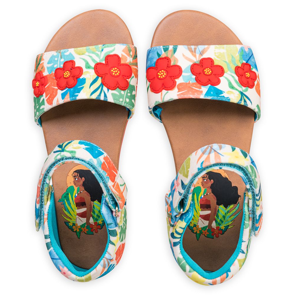 Disney Girls' Sandals - Princess Moana Thong Flip Flops with Heel Strap ( Toddler/Little Girl), Size 7/8, Moana price in UAE,  UAE