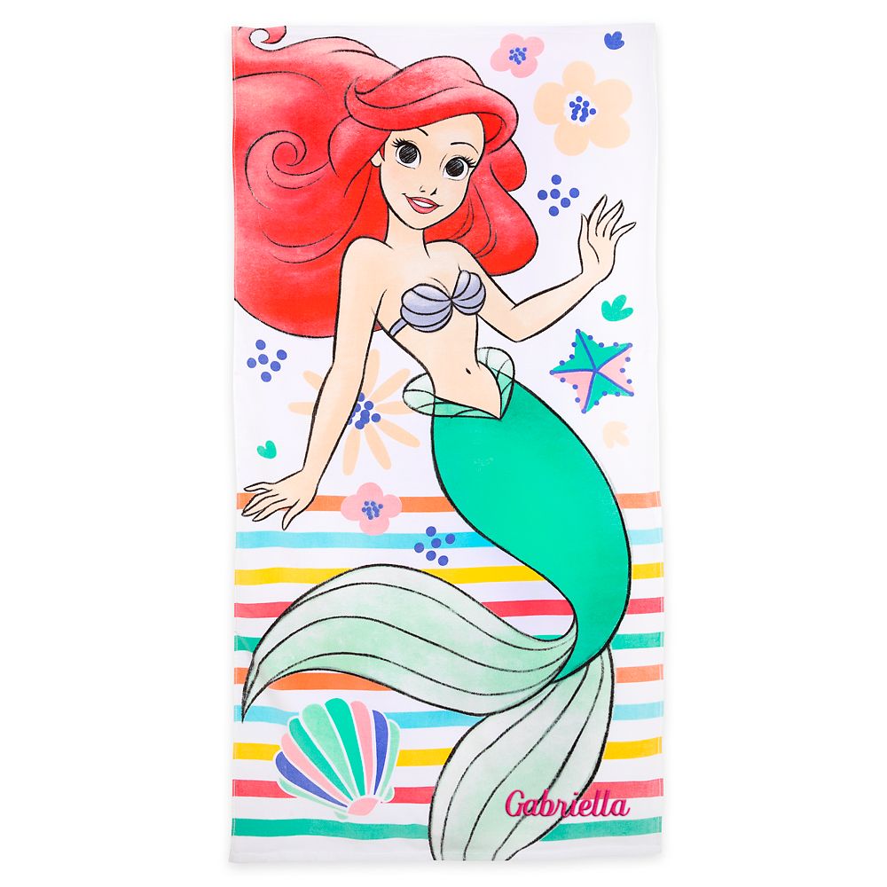 Ariel Beach Towel for Kids – The Little Mermaid – Personalized now available