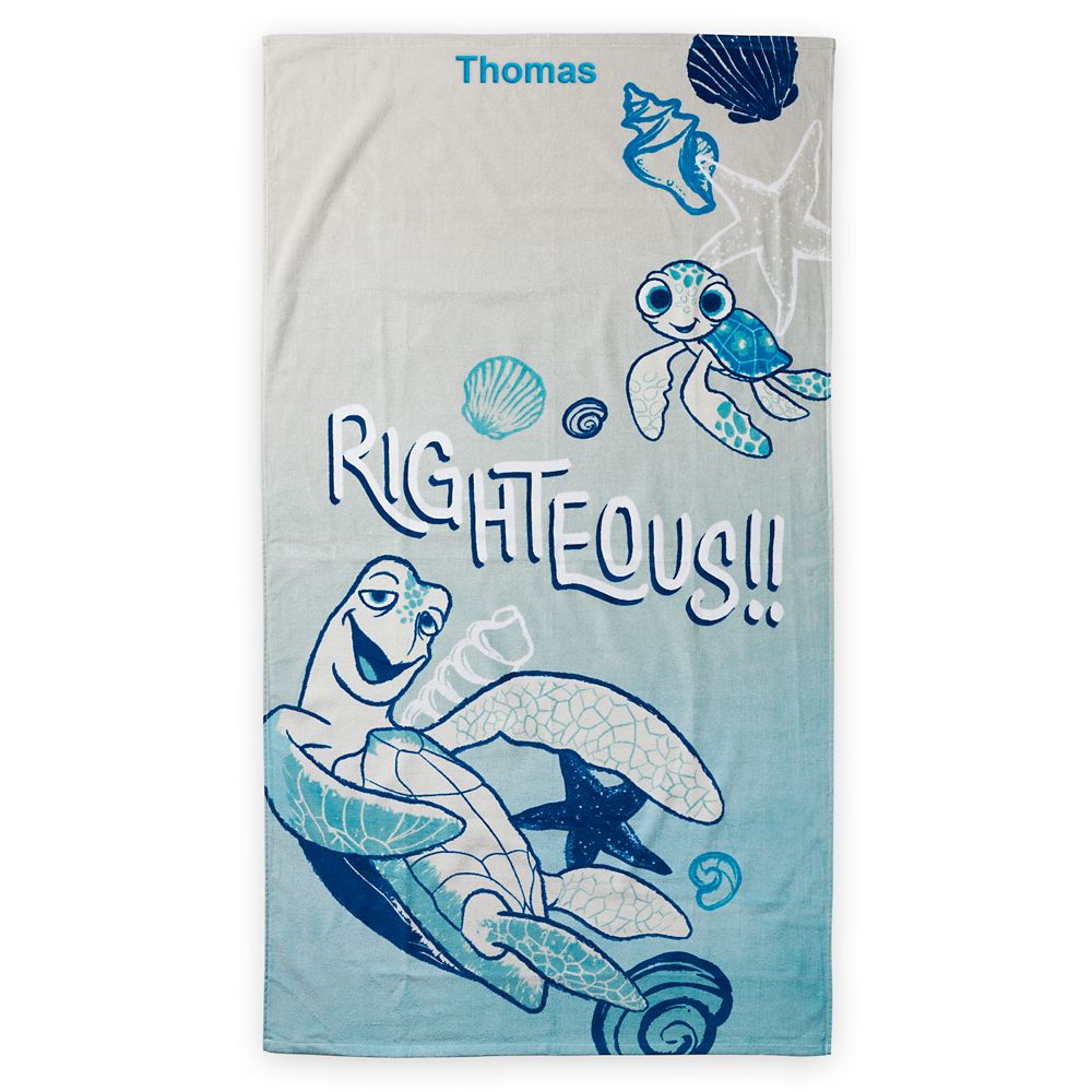 Crush and Squirt Beach Towel – Finding Nemo – Personalized available online for purchase
