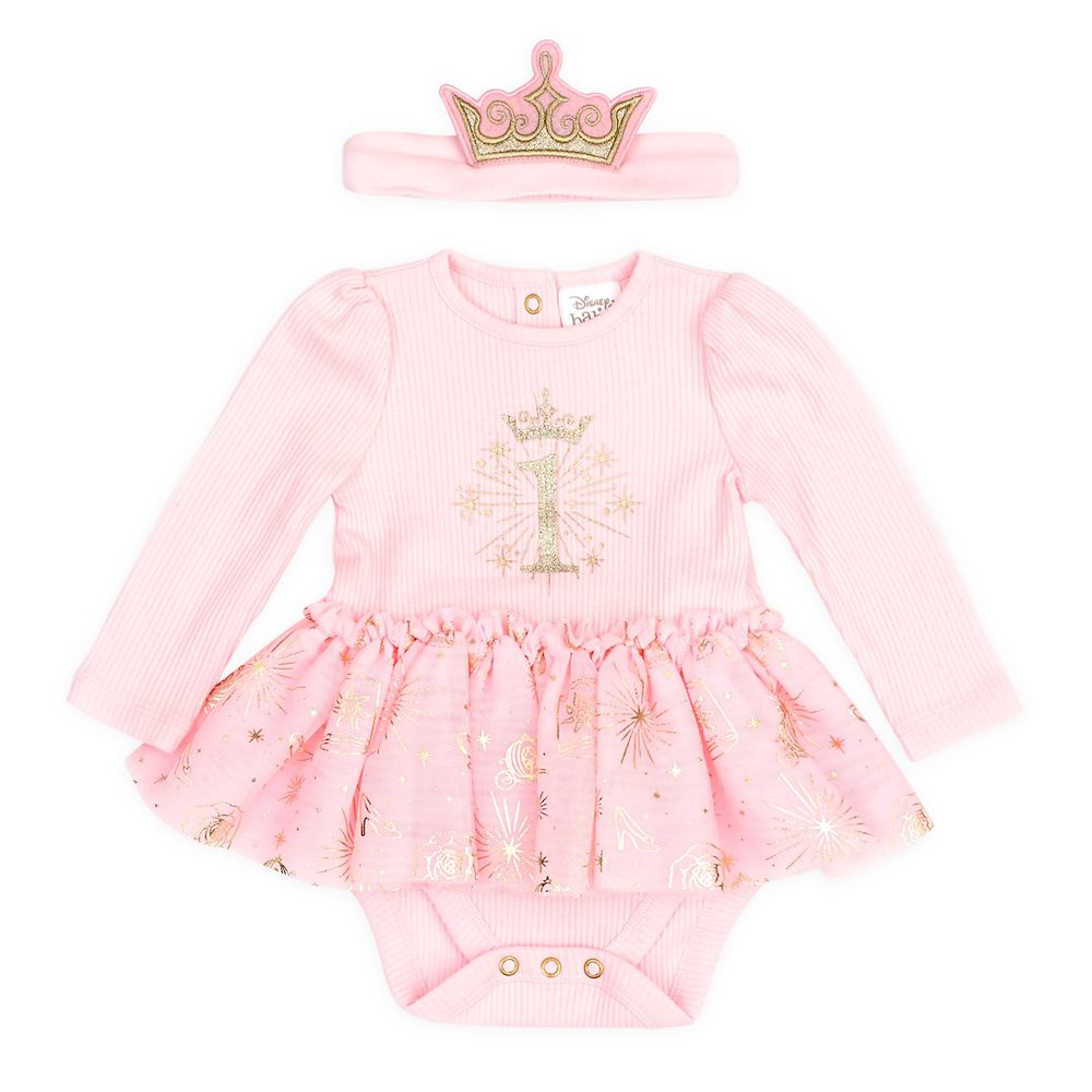 Disney Princess 1st Birthday Bodysuit and Headband Set for Baby is now out for purchase