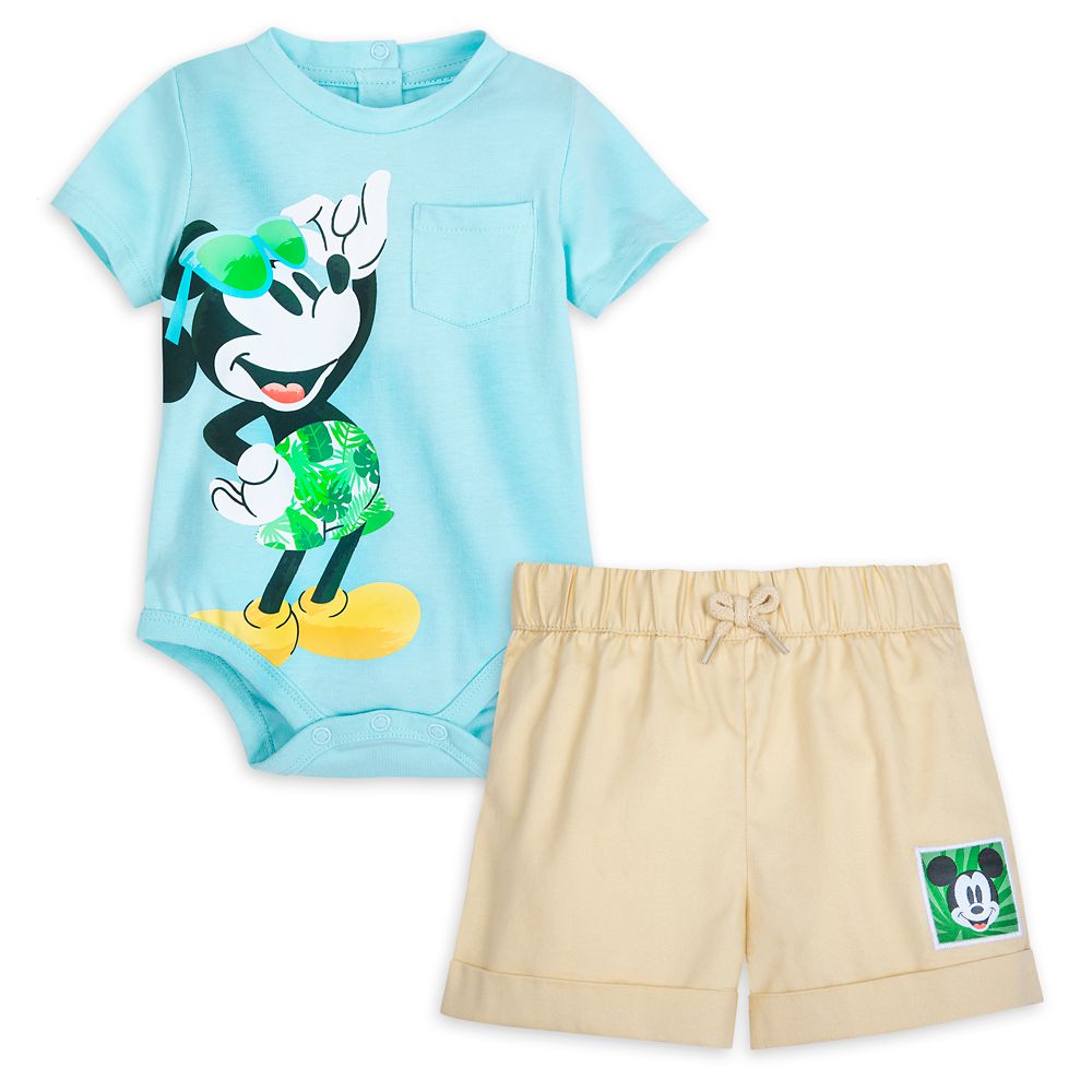 Mickey Mouse Tropical Bodysuit and Shorts Set for Baby