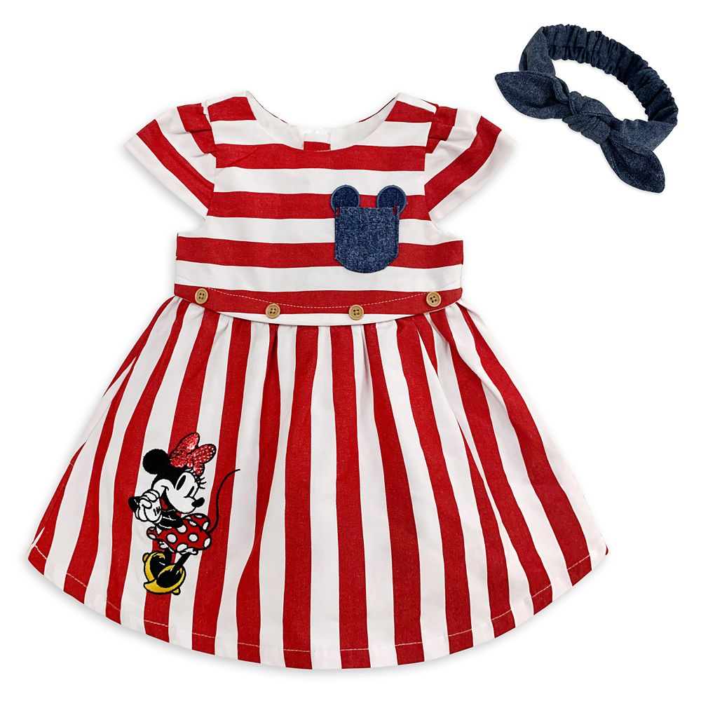 Minnie Mouse Striped Dress Set for Baby is available online for purchase