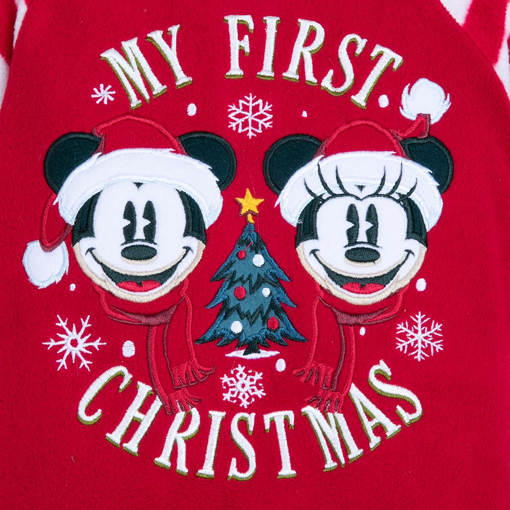 Mickey and Minnie Mouse ''My First Christmas'' Sleeper and Hat Set for Baby