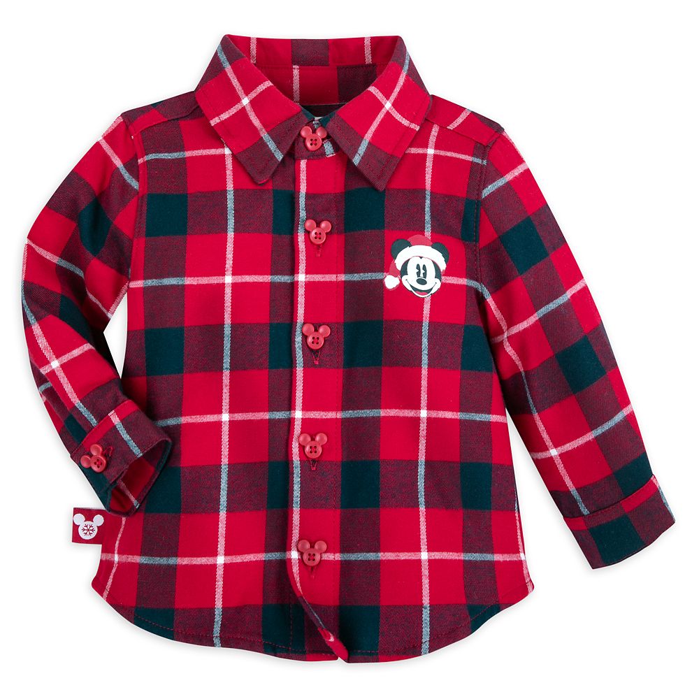 Mickey Mouse Holiday Woven Shirt for Baby – Personalized now available