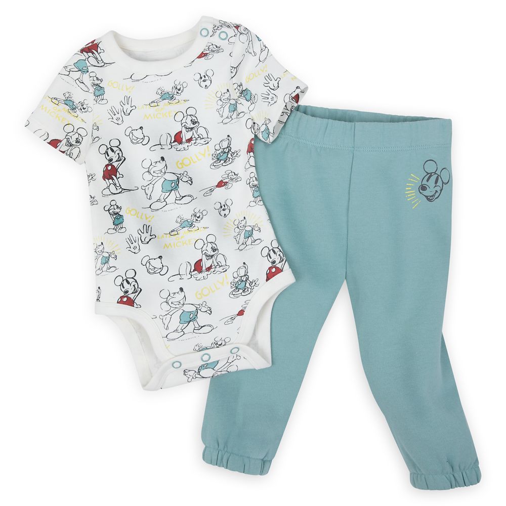 Mickey Mouse Vintage-Style Bodysuit and Pants Set for Baby