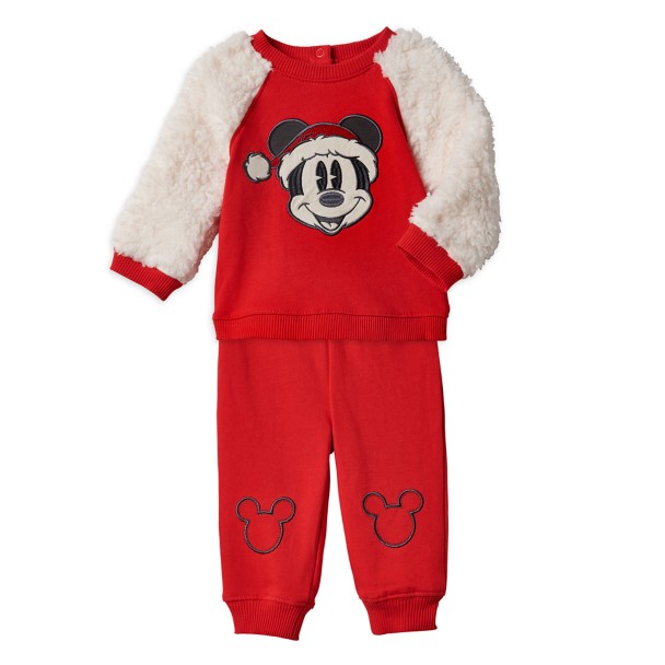 Mickey Mouse Holiday Pullover Sweatshirt and Jogger Set for Baby