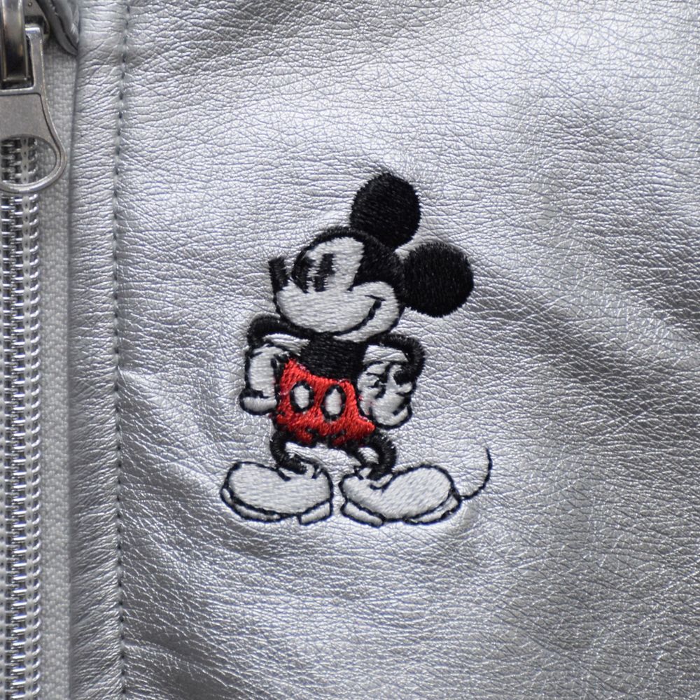 Mickey Mouse Grayscale Faux Leather Bomber Jacket for Baby here now ...