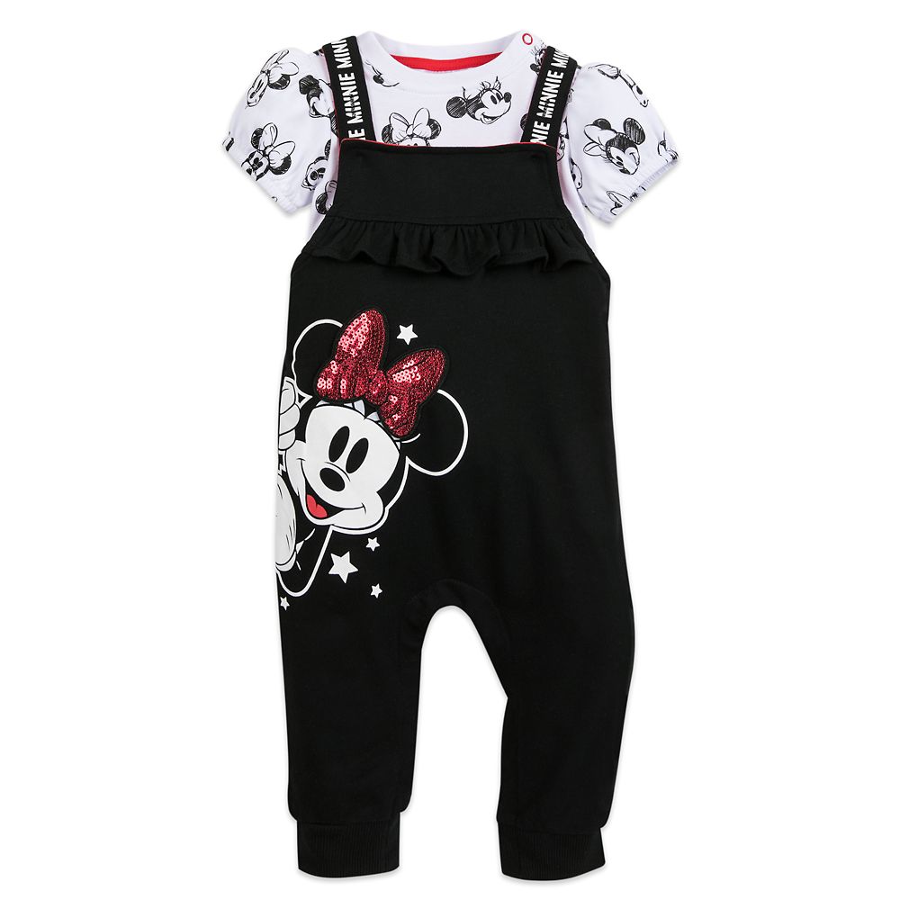Minnie Mouse Ruffle Sleeve Romper Disney Baby Girls Romper 2 Pack Newborn/Infant 