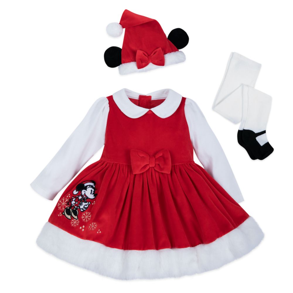Minnie Mouse Holiday Dress and Hat for Baby