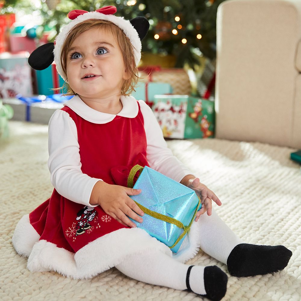 Minnie Mouse Holiday Dress and Hat for Baby