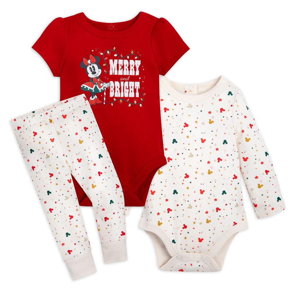 Vintage Minnie Christmas Three-Piece Sleepwear Set for Baby