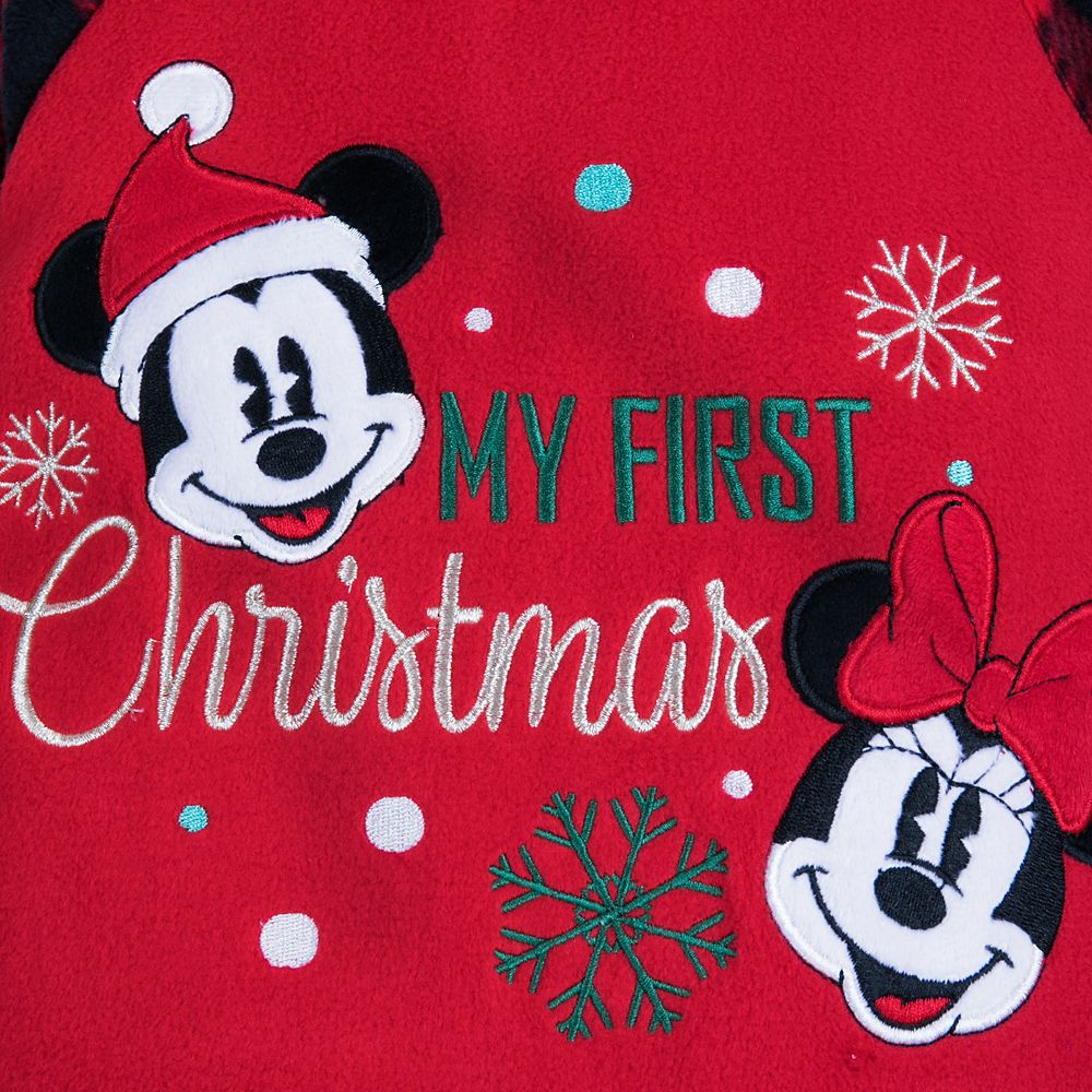 Mickey and Minnie Mouse Holiday Blanket Sleeper for Baby