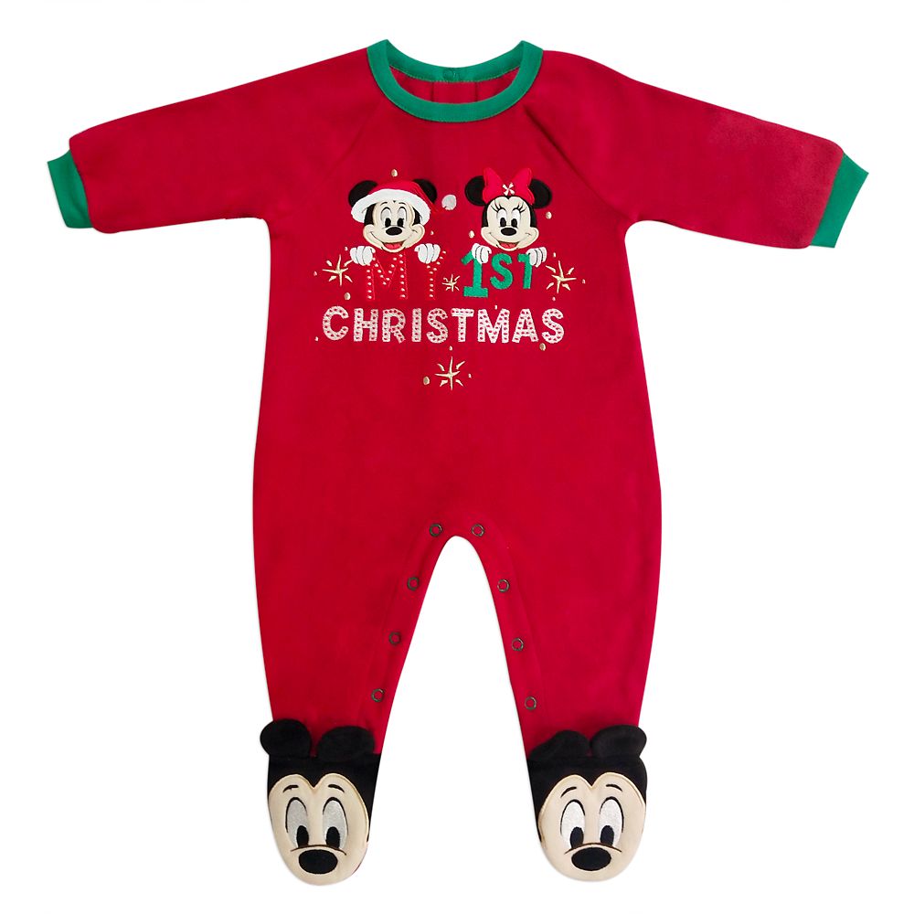 Mickey and Minnie Mouse Holiday Blanket Sleeper for Baby Official shopDisney