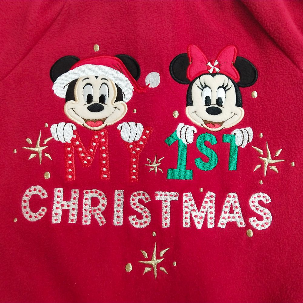 Mickey and Minnie Mouse Holiday Blanket Sleeper for Baby