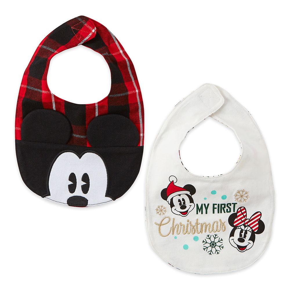 Mickey and Minnie Mouse Holiday Bib Set for Baby