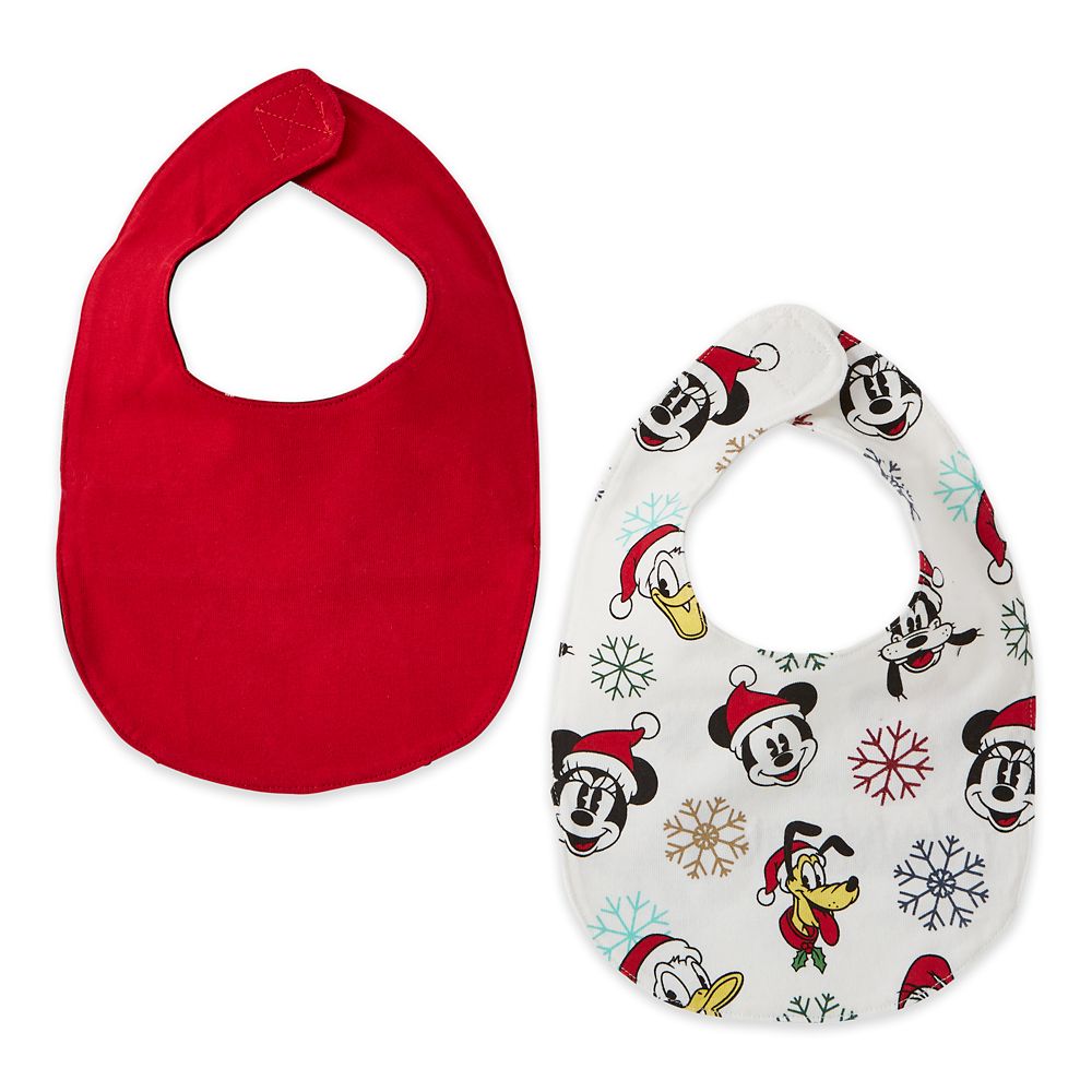 Mickey and Minnie Mouse Holiday Bib Set for Baby