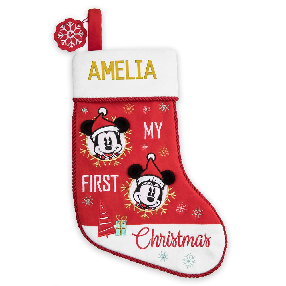 Mickey And Minnie Mouse My First Christmas Stocking Personalized Buy Now Dis 