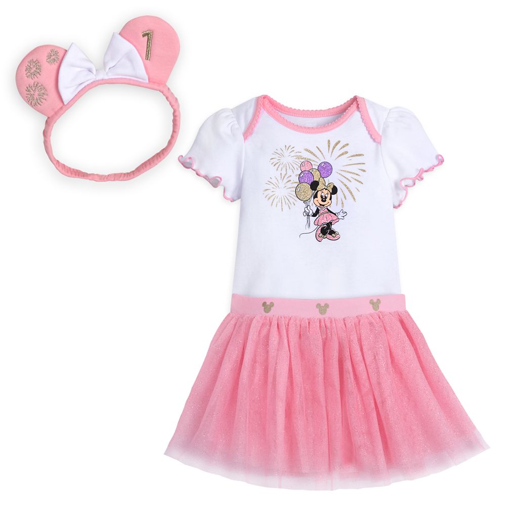 Minnie Mouse First Birthday Gift Set for Baby – Pink is now available