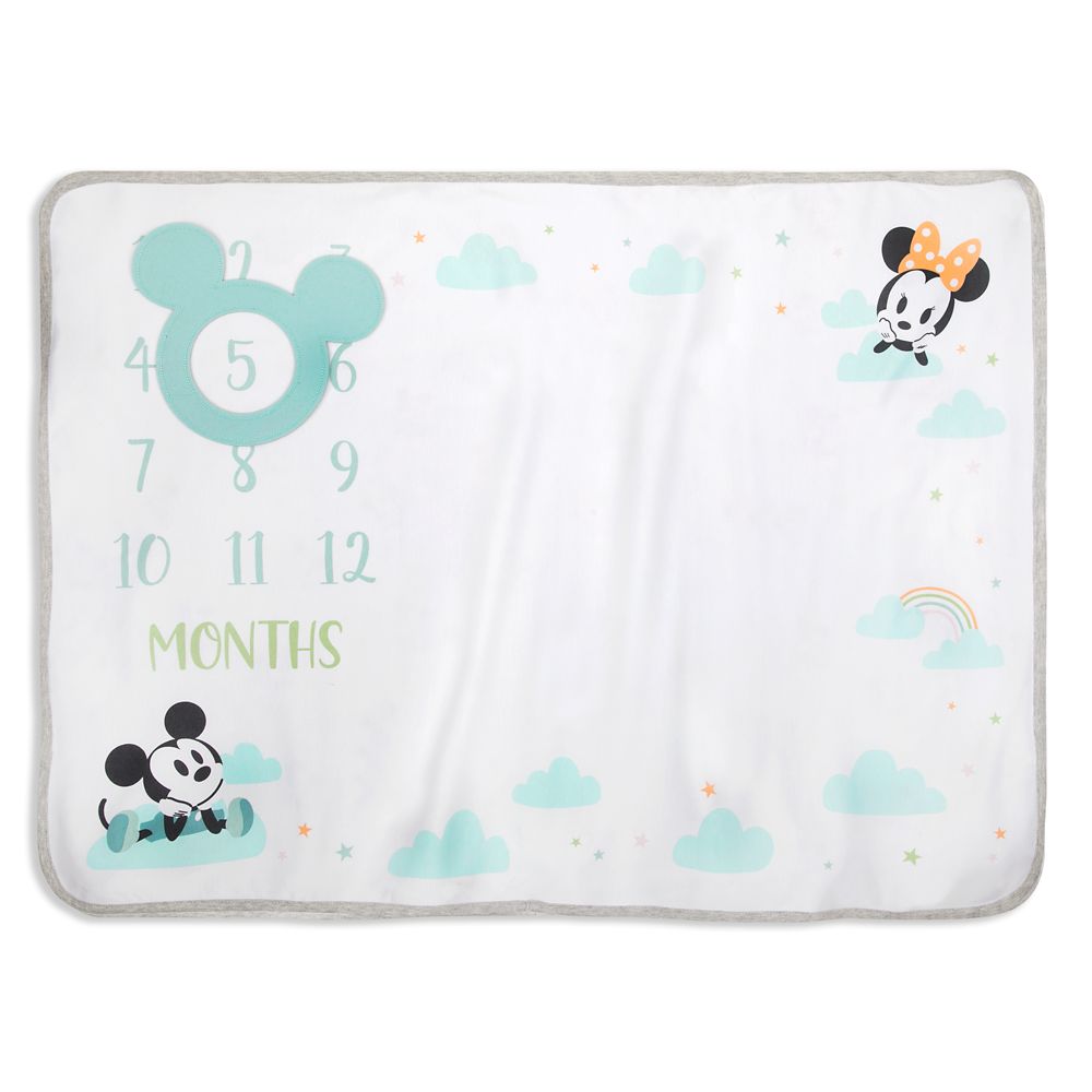 Mickey and Minnie Mouse Milestone Blanket and Marker Official shopDisney