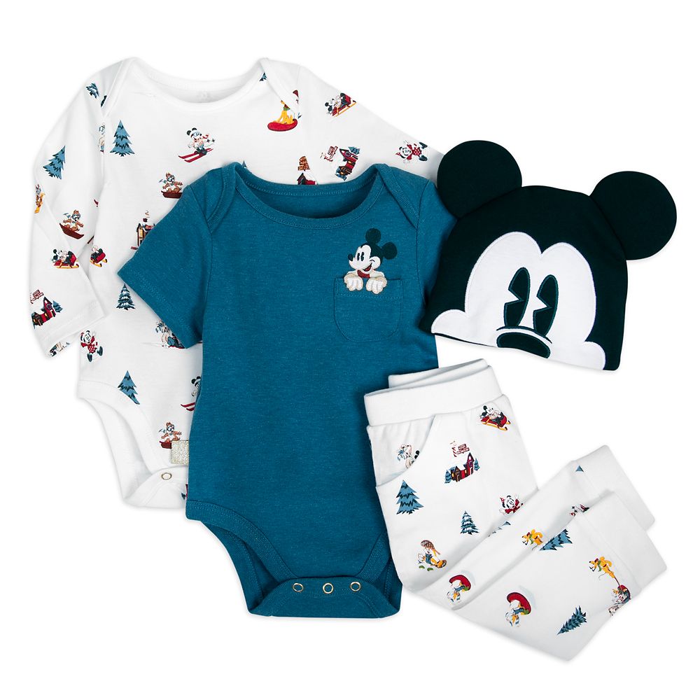 Mickey Mouse Holiday Bodysuit and Pants Set for Baby