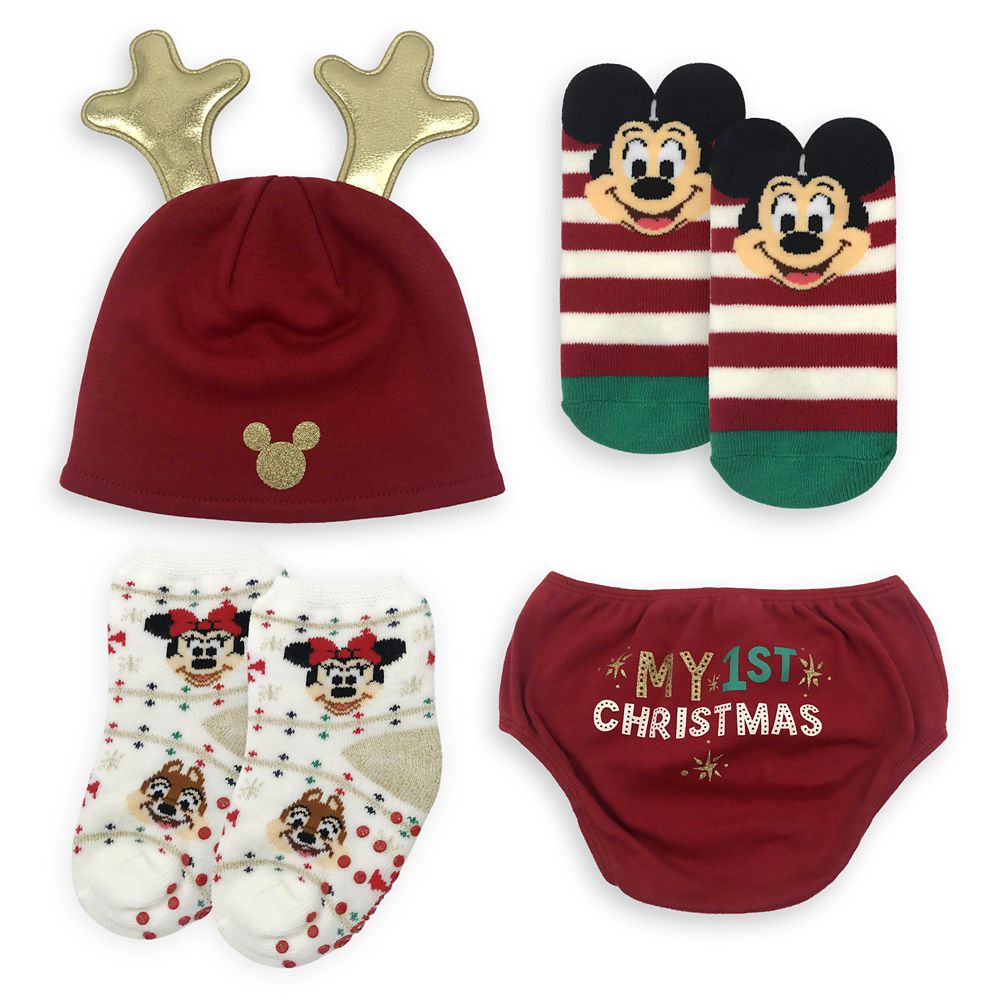 Mickey Mouse and Friends ''My 1st Christmas'' Beanie Set for Baby