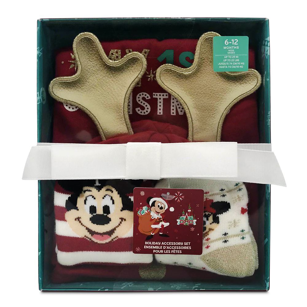 Mickey Mouse and Friends ''My 1st Christmas'' Beanie Set for Baby